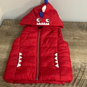 Playwear  kids red spiked hooded full zip vest size 3T